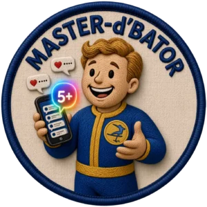 A embroidered patch for a person who comments on social media