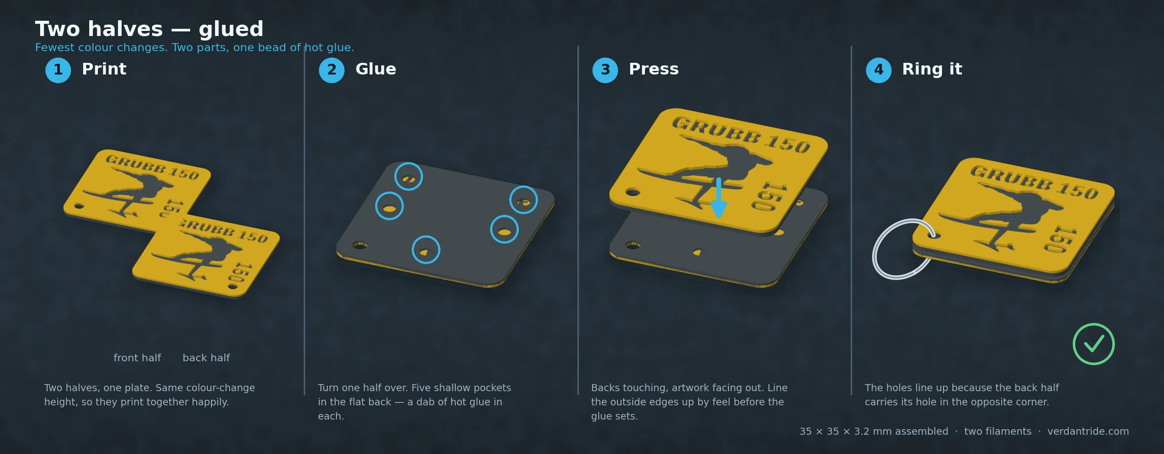 How to build the glued halves version