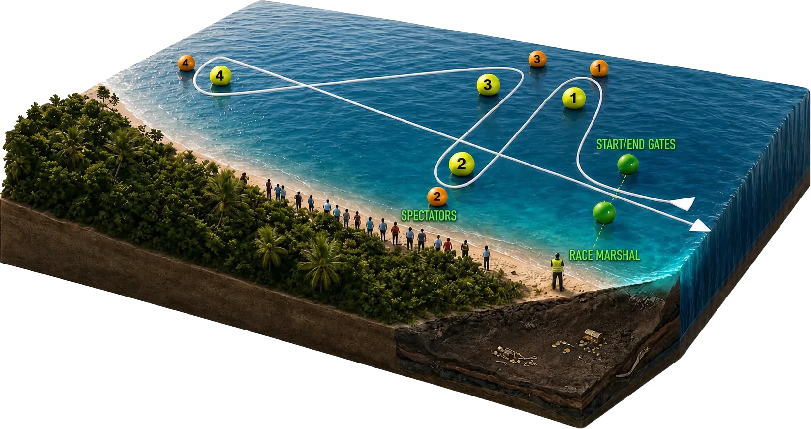Isometric Racing image on beach