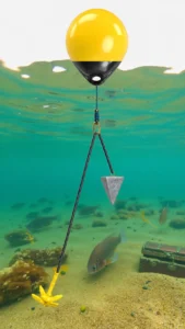 counter weighted buoy auto adjusts to different water heights