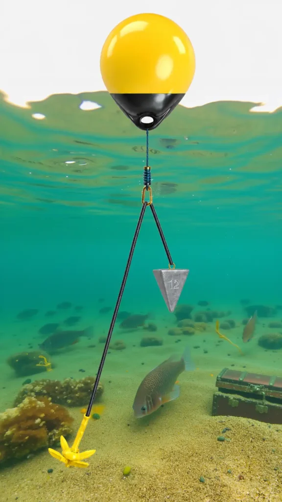 counter weighted buoy auto adjusts to different water heights