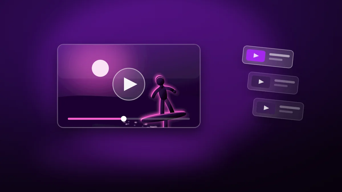 The video page, with the channel and its playlists