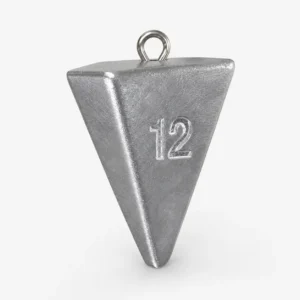 12 oz lead pyramid sinker used as a counterweight to keep race course buoys floating above their anchors