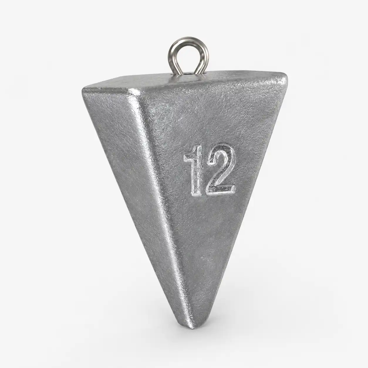 12 oz lead pyramid sinker used as a counterweight to keep race course buoys floating above their anchors