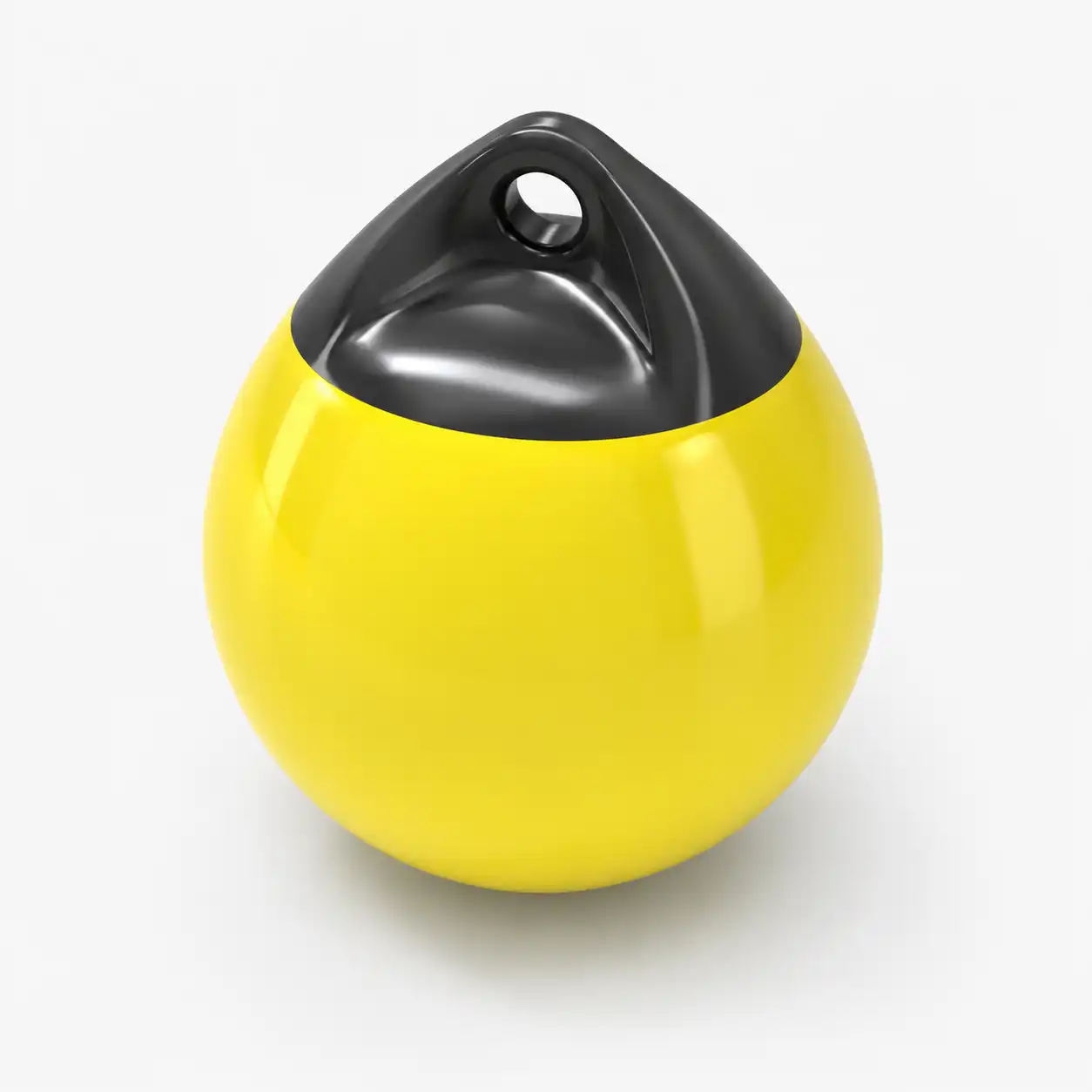 Yellow inflatable mooring buoy used as a turn mark when you host an eFoil race
